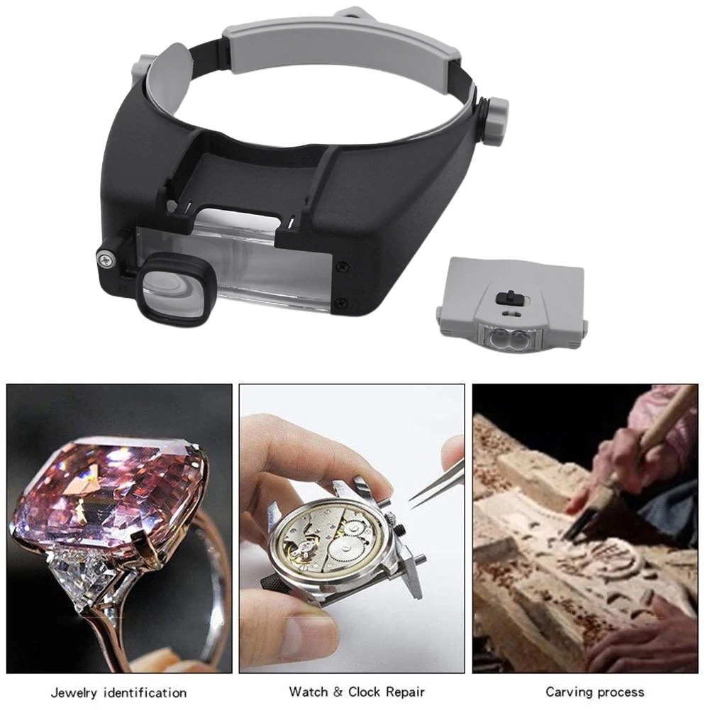 Electronics Repair Hobby - Occhiali Ingrandenti LED con Supporto per