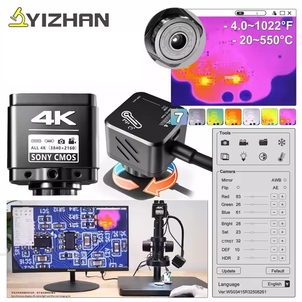 Repair Electronics - Termocamera YIZHAN 256*192 Pixel 4K, Microscopio